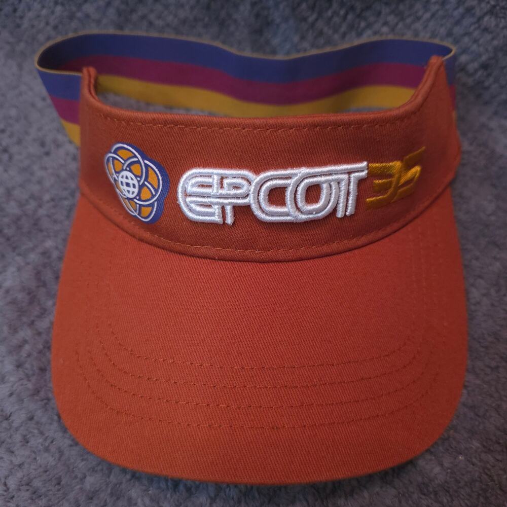 EPCOT 35 Visor Unisex Adult 56-59 cm orange Disney Parks elastic embroidered